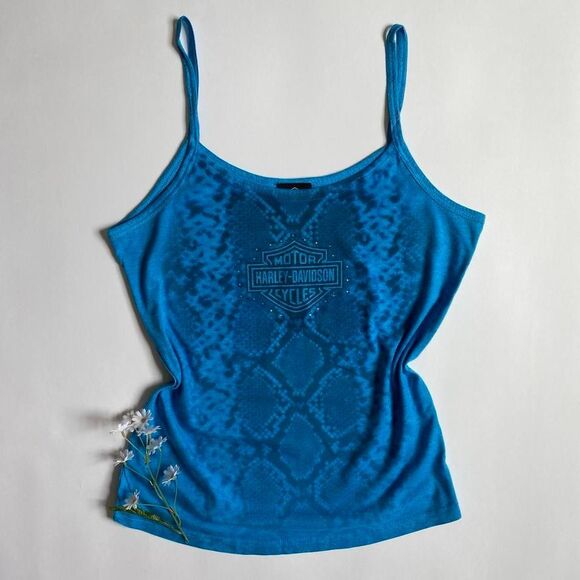 Harley-Davidson Tops - Y2K blue Harley Davidson tank top